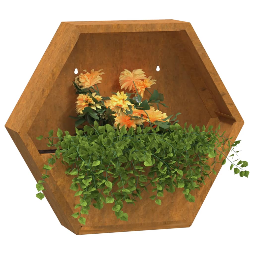 Jardineras De Pared 2 Uds Acero Corten Oxidado