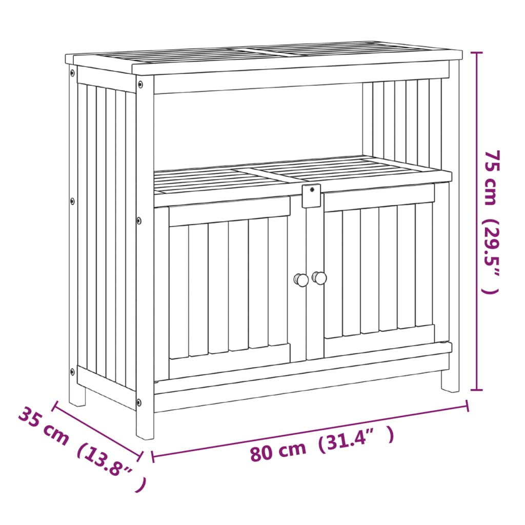 Mesa Consola De Jardín Madera Maciza Acacia