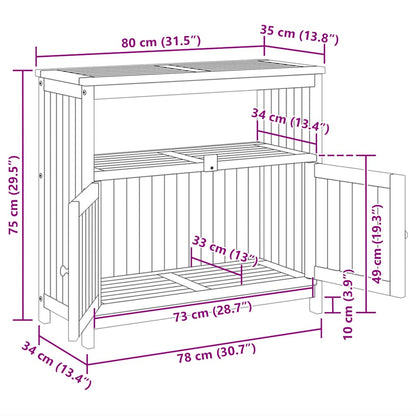 Mesa Consola De Jardín Madera Maciza Acacia