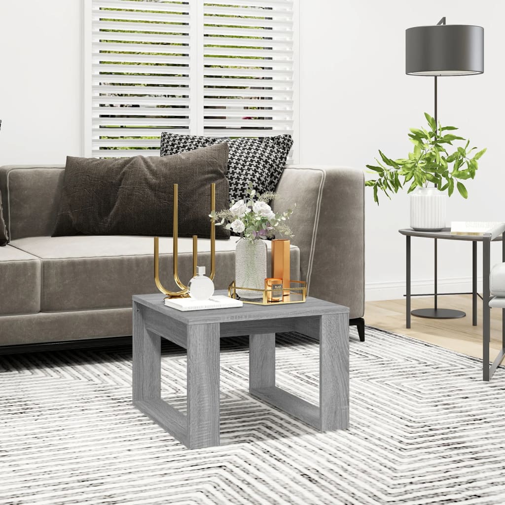 Mesa Auxiliar De Madera De Ingeniería Envejecida 50X50X35 Cm