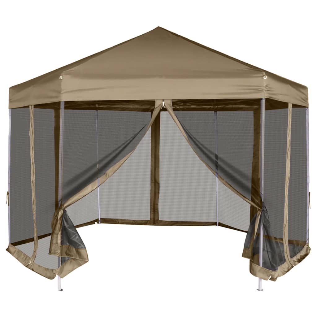 Carpa Desplegable Hexagonal 6 Paredes Blanco 3,6X3,1M