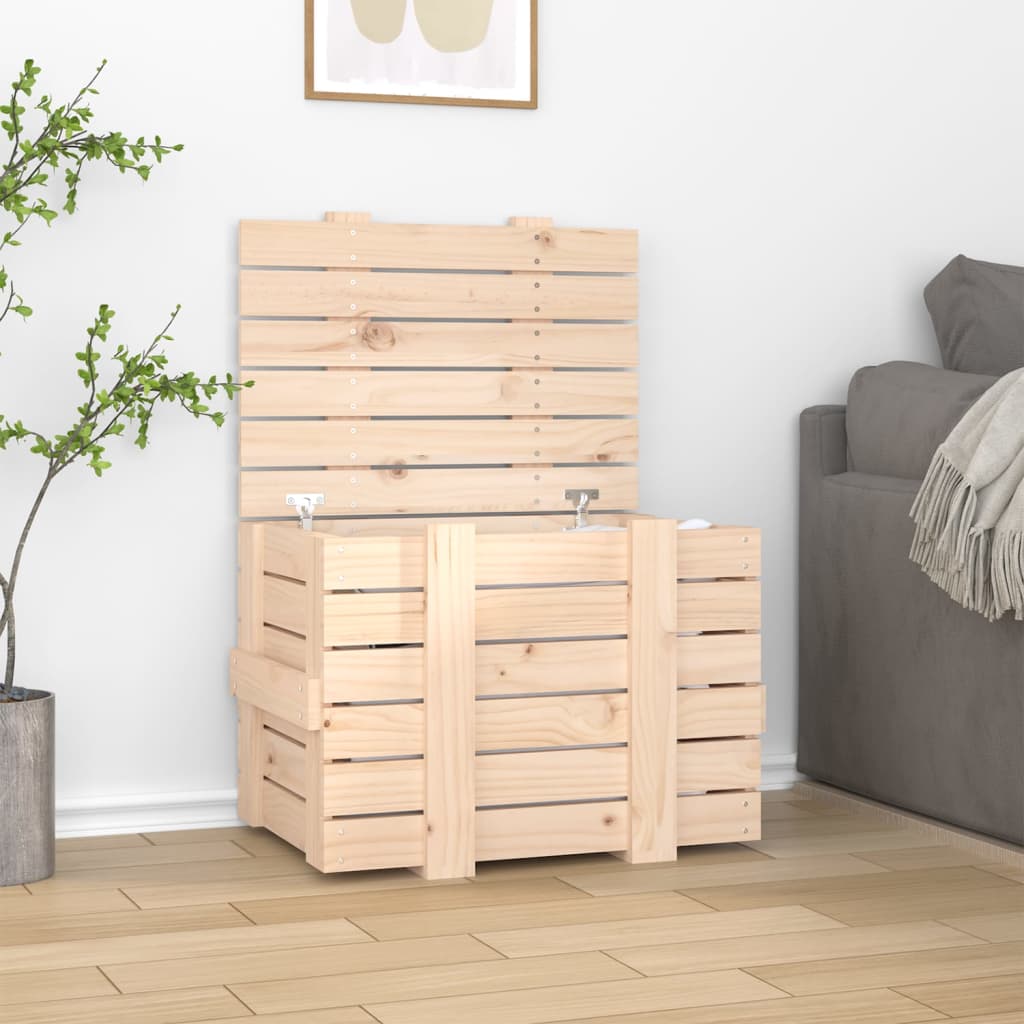 Caja Almacenaje Madera Maciza Pino 91X40,5X42 Cm