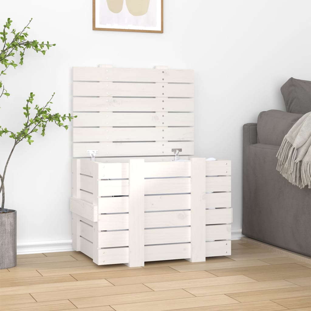 Caja Almacenaje Madera Maciza Pino 91X40,5X42 Cm
