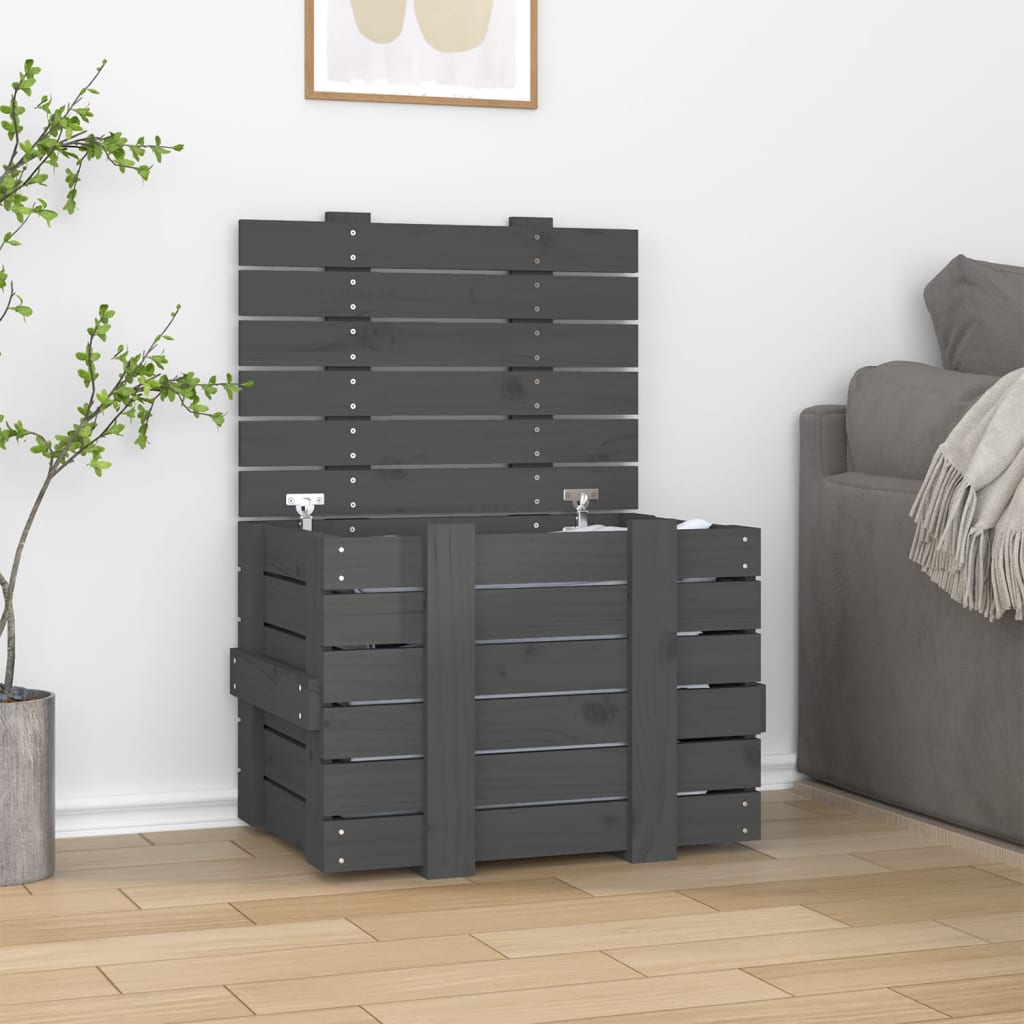 Caja Almacenaje Madera Maciza Pino 91X40,5X42 Cm