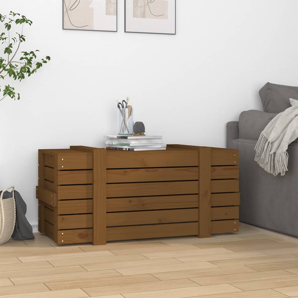 Caja Almacenaje Madera Maciza Pino 91X40,5X42 Cm