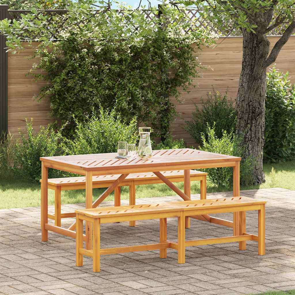 Conjunto De Comedor De Jardín 3 Pcs Marrón