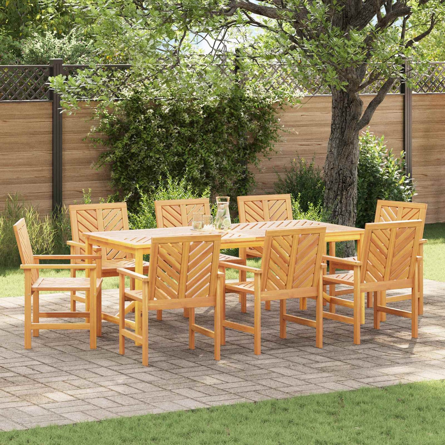 Conjunto De Comedor De Jardín 3 Pcs Marrón