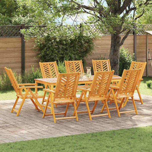Conjunto De Comedor De Jardín 9 Pcs Marrón