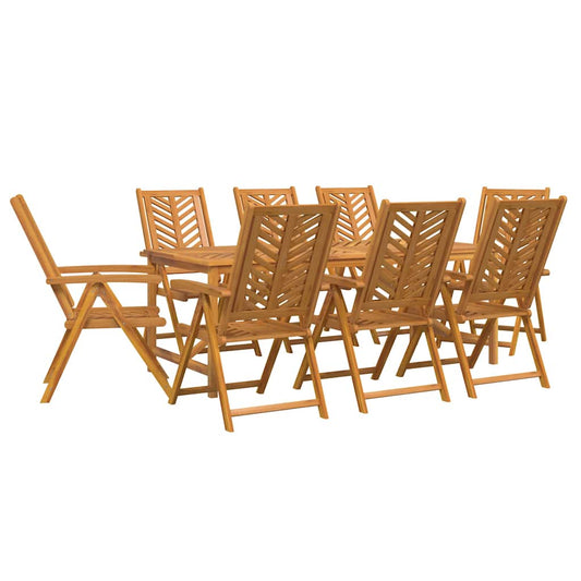 Conjunto De Comedor De Jardín 9 Pcs Marrón