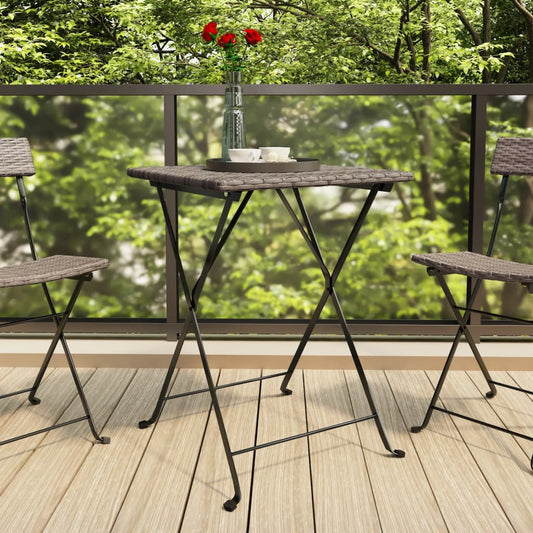 Mesa De Cafetería Plegable Ratán Sintético 55X54X71 Cm