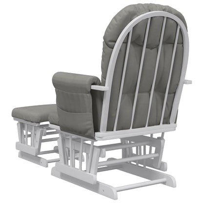 Sillón De Lactancia Con Taburete Tela Gris Claro