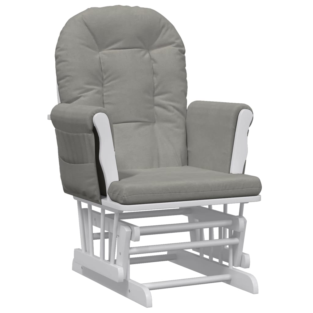 Sillón De Lactancia Con Taburete Tela Gris Claro