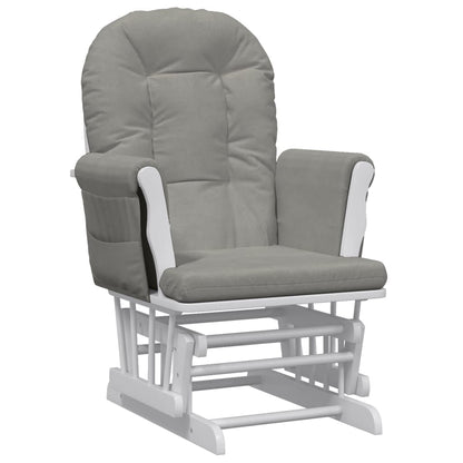 Sillón De Lactancia Con Taburete Tela Gris Claro