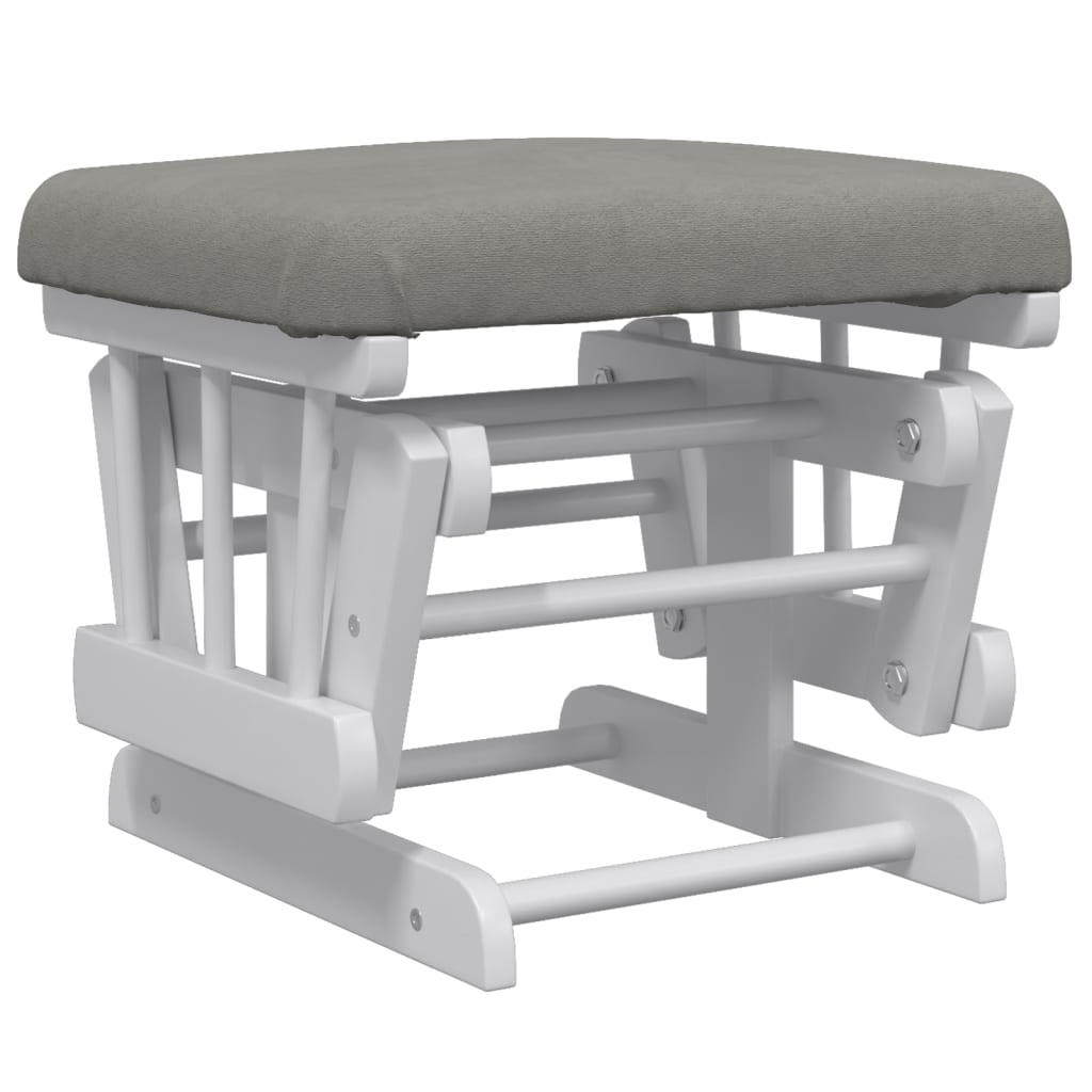 Sillón De Lactancia Con Taburete Tela Gris Claro