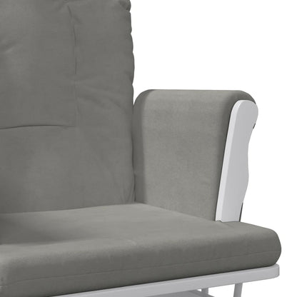 Sillón De Lactancia Con Taburete Tela Gris Claro