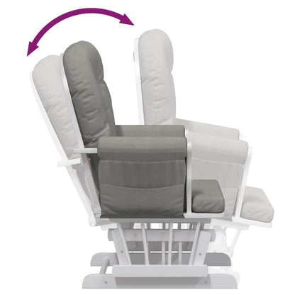 Sillón De Lactancia Con Taburete Tela Gris Claro