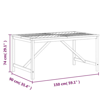 Mesa De Comedor De Jardín Madera Maciza De Acacia