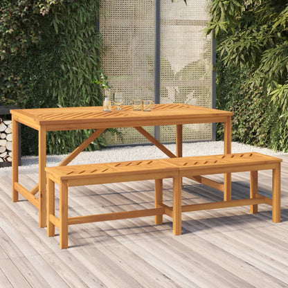 Mesa De Comedor De Jardín Madera Maciza De Acacia