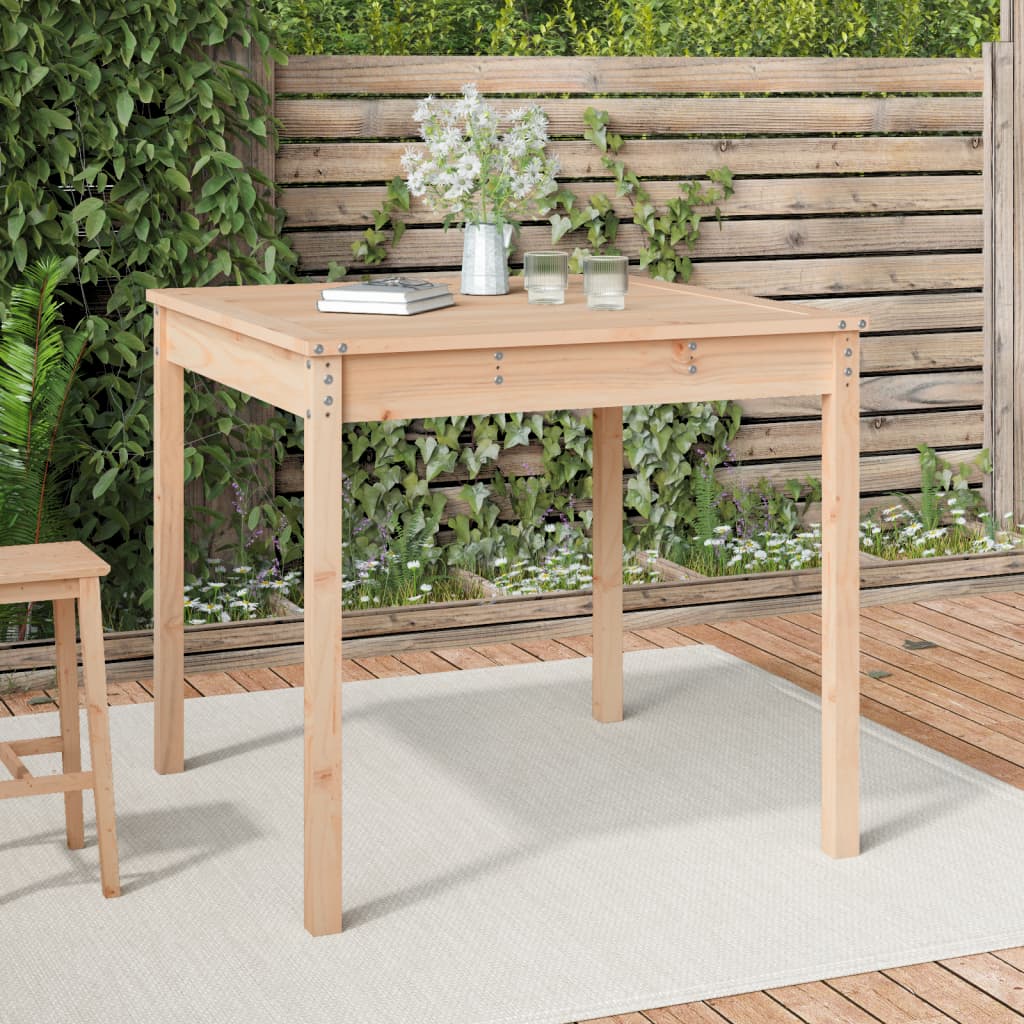 Mesa De Jardín Madera Maciza De Pino 159,5X82,5X76 Cm