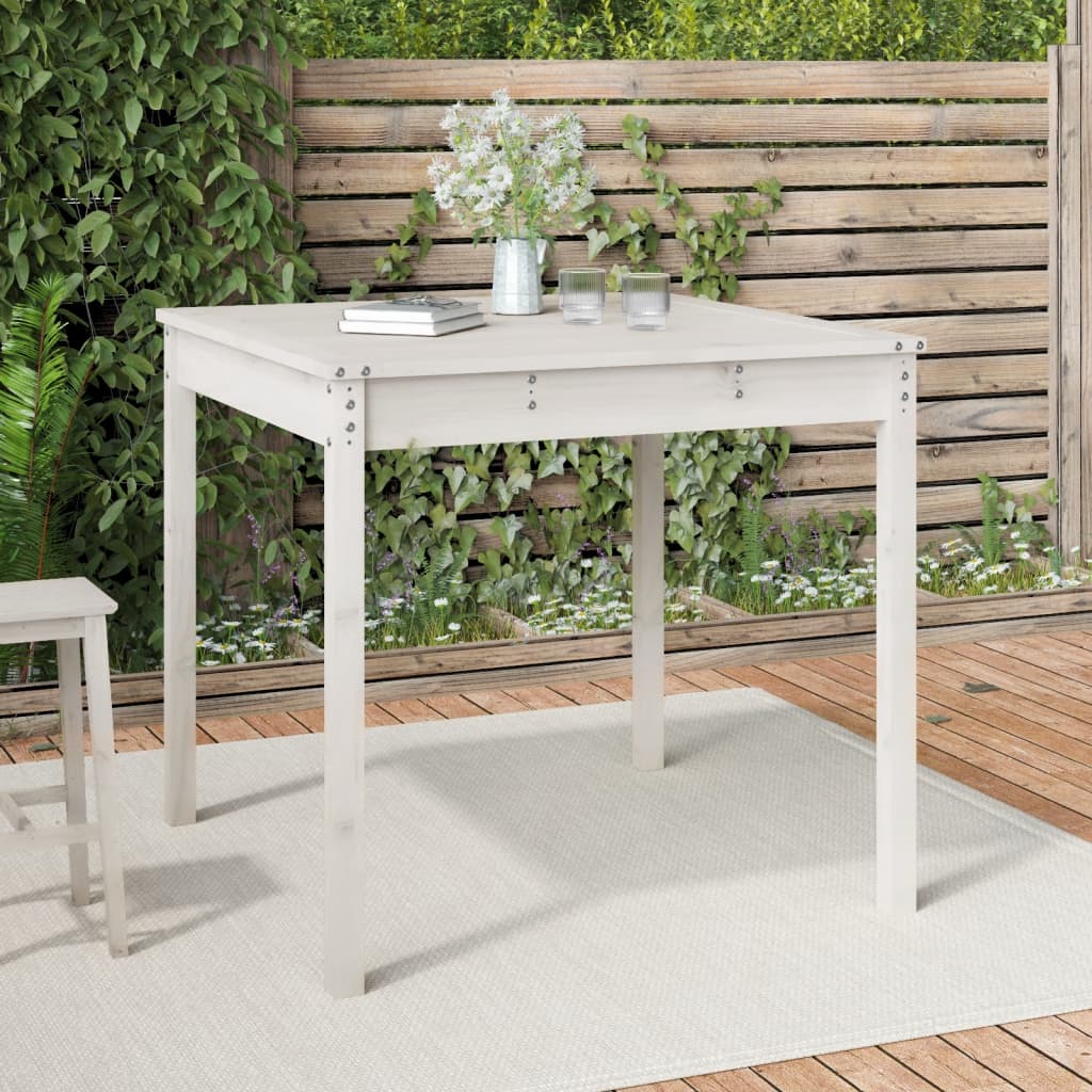 Mesa De Jardín Madera Maciza De Pino 159,5X82,5X76 Cm