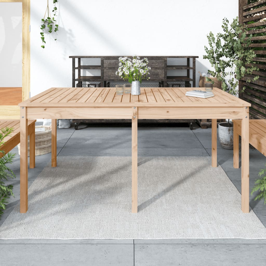 Mesa De Jardín Madera Maciza De Pino 159,5X82,5X76 Cm