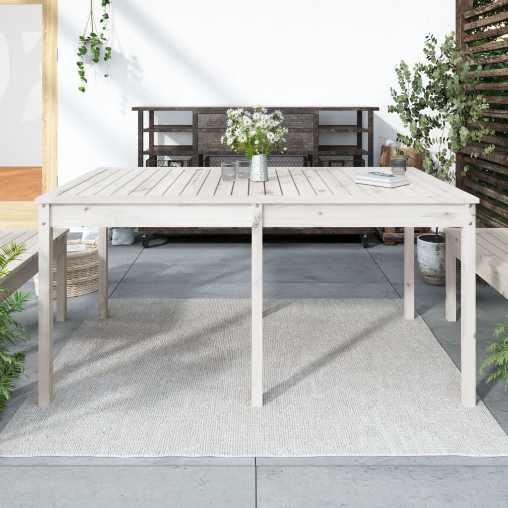Mesa De Jardín Madera Maciza De Pino 159,5X82,5X76 Cm