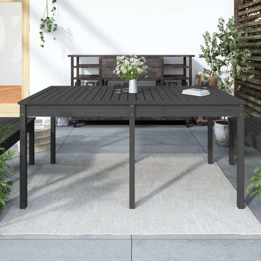 Mesa De Jardín Madera Maciza De Pino 159,5X82,5X76 Cm