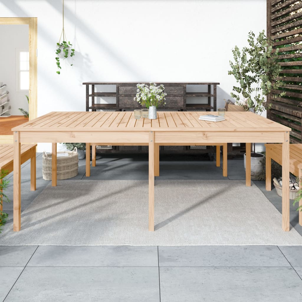 Mesa De Jardín Madera Maciza De Pino 159,5X82,5X76 Cm