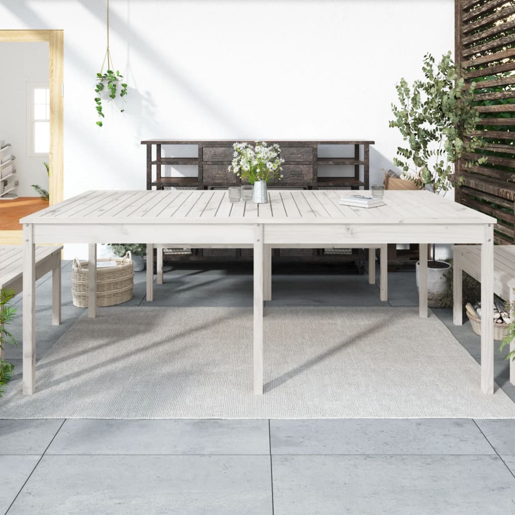 Mesa De Jardín Madera Maciza De Pino 159,5X82,5X76 Cm