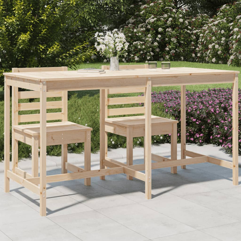 Mesa De Jardín Madera Maciza 159,5X82,5X110 Cm