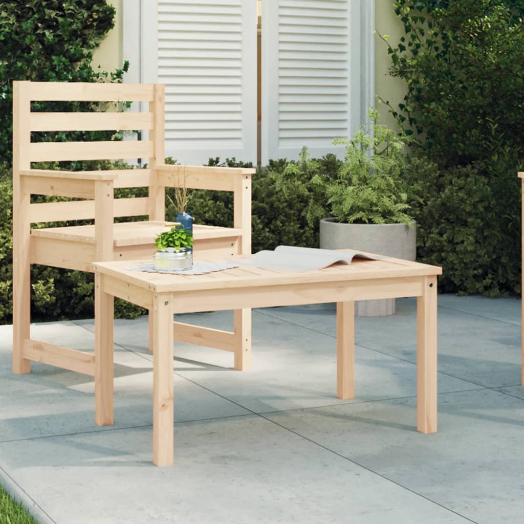 Mesa De Jardín Madera Maciza 82,5X82,5X45 Cm