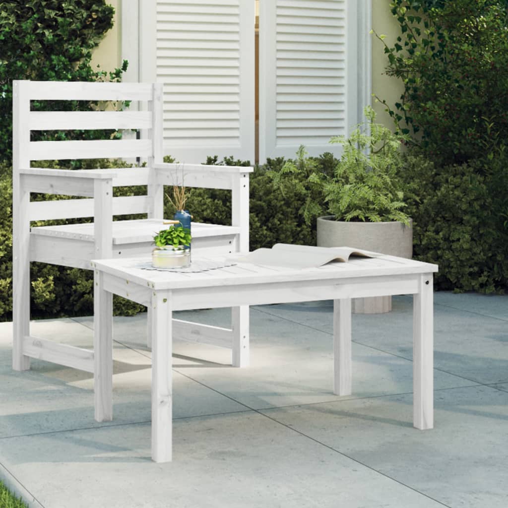 Mesa De Jardín Madera Maciza 82,5X82,5X45 Cm