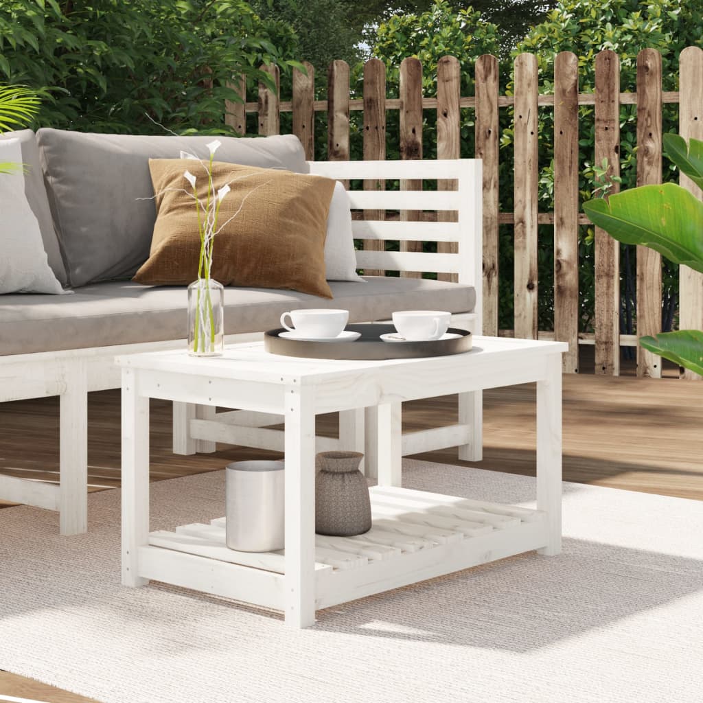 Mesa De Jardín Madera Maciza Abeto De Douglas 121X82,5X45 Cm