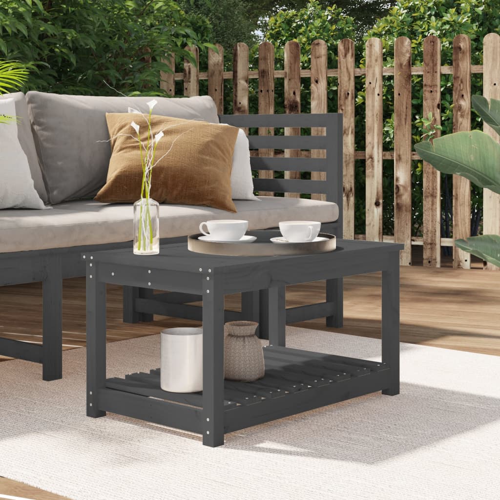 Mesa De Jardín Madera Maciza Abeto De Douglas 121X82,5X45 Cm