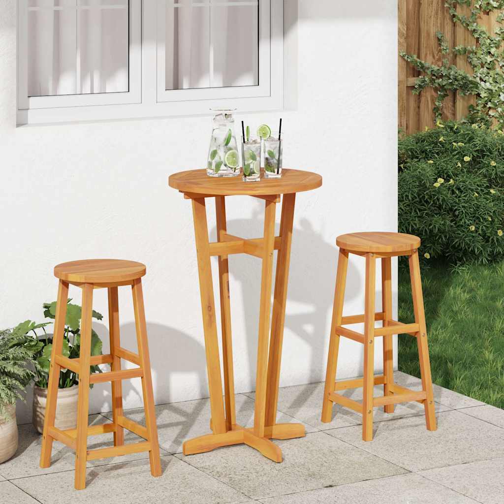 Mesa Alta De Jardín Madera Maciza De Acacia Ø60X105 Cm