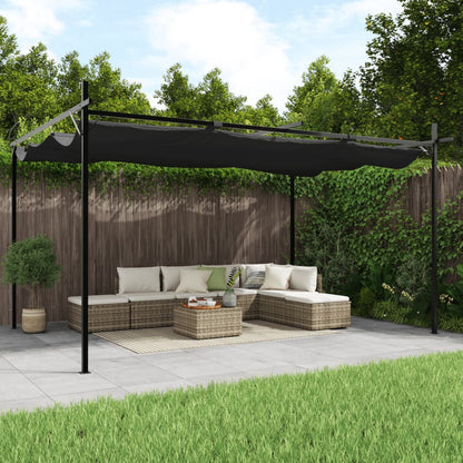 Pérgola Con Cubierta Retráctil Gris Taupe