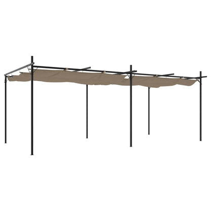 Pérgola Con Cubierta Retráctil Gris Taupe