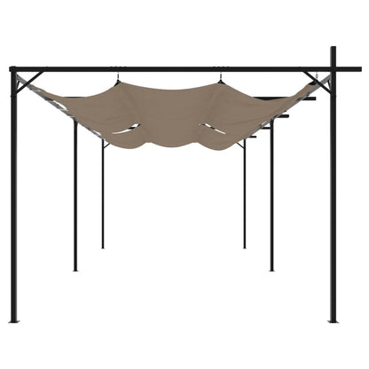 Pérgola Con Cubierta Retráctil Gris Taupe