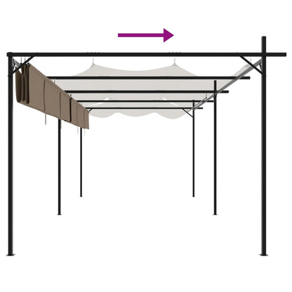 Pérgola Con Cubierta Retráctil Gris Taupe