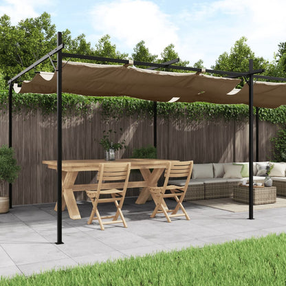 Pérgola Con Cubierta Retráctil Gris Taupe