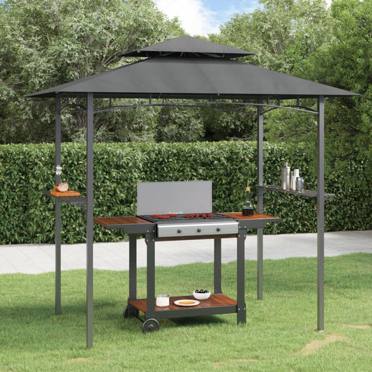 Cenador Barbacoa Estante Lateral Acero Antracita 240X150X243 Cm