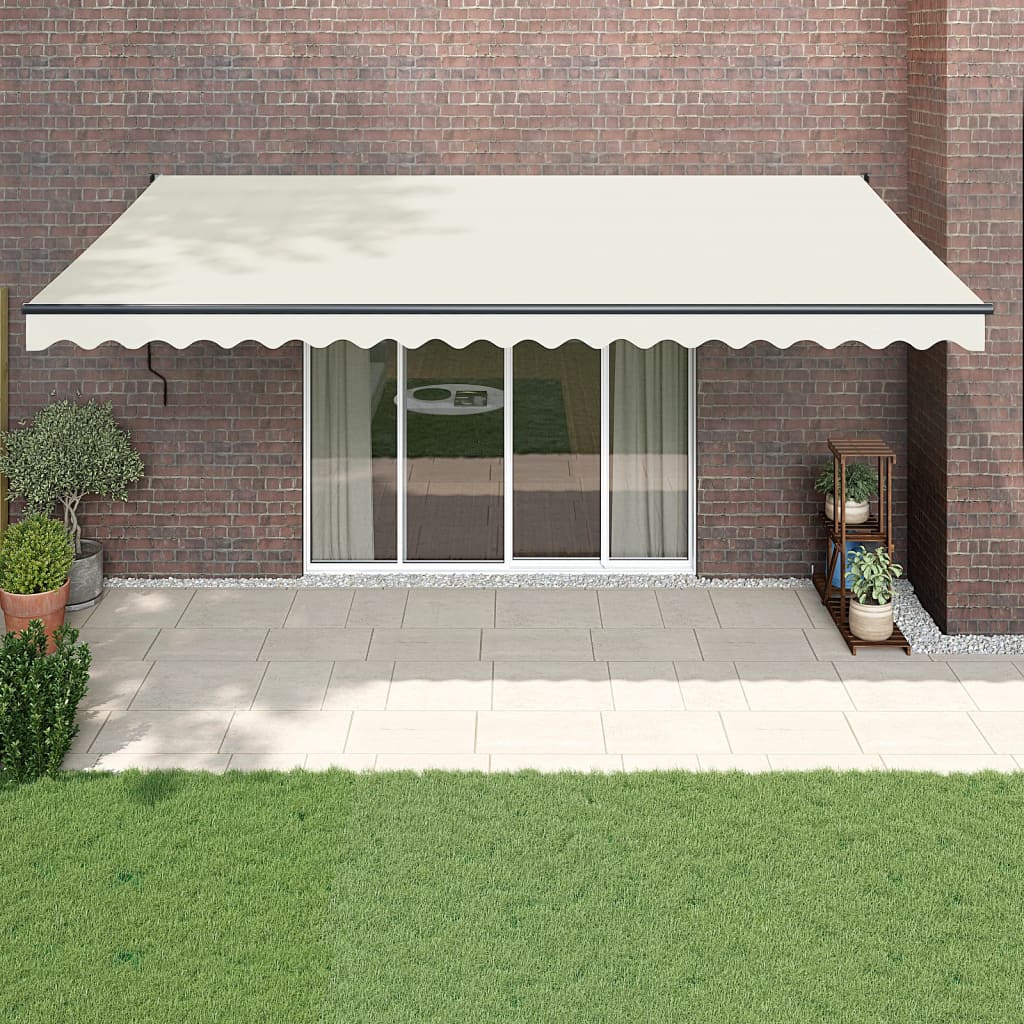 Toldo Retráctil Aluminio Y Tela Gris Antracita