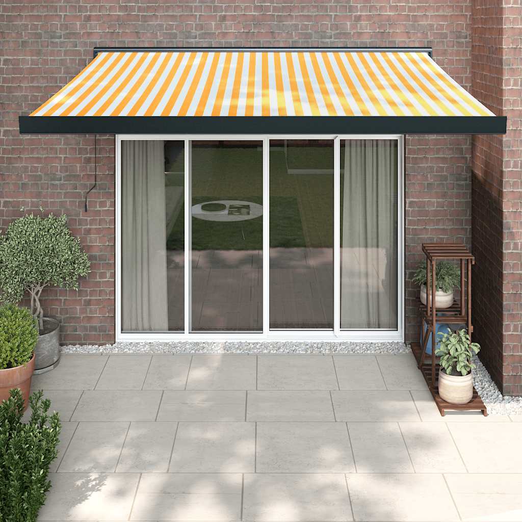 Toldo Retráctil Aluminio Y Tela Gris 3X2,5 M