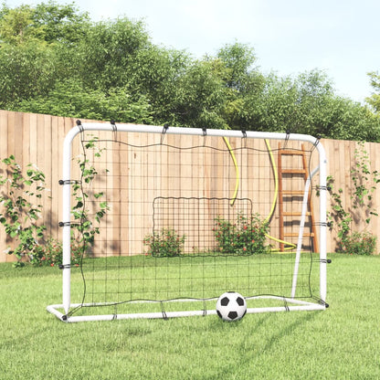 Red De Rebote De Fútbol Acero Y Pe Blanco Y Negro 184X61X123 Cm