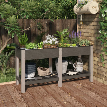 Mesa De Cultivo Para Jardín Con Estante Wpc Gris