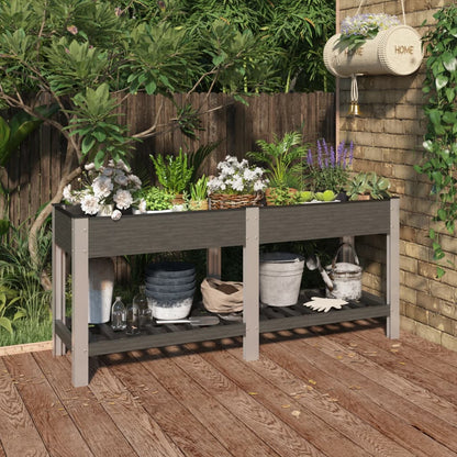 Mesa De Cultivo Para Jardín Con Estante Wpc Gris