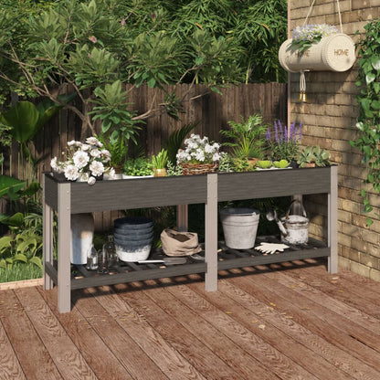 Mesa De Cultivo Para Jardín Con Estante Wpc Gris