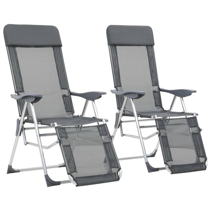 Sillas De Camping Plegables Con Reposapiés 2 Uds Textilene