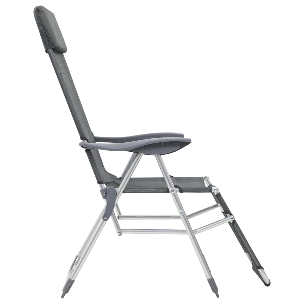Sillas De Camping Plegables Con Reposapiés 2 Uds Textilene