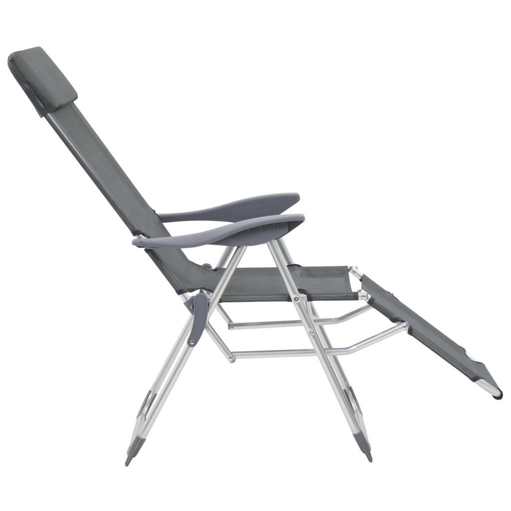 Sillas De Camping Plegables Con Reposapiés 2 Uds Textilene